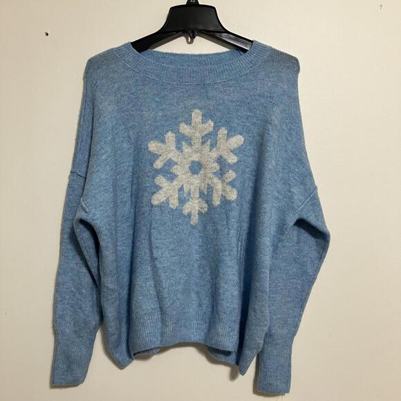 Vince Camuto Blue Snowflake Cozy Sweater Women's Size Medium - Picture 1 of 4